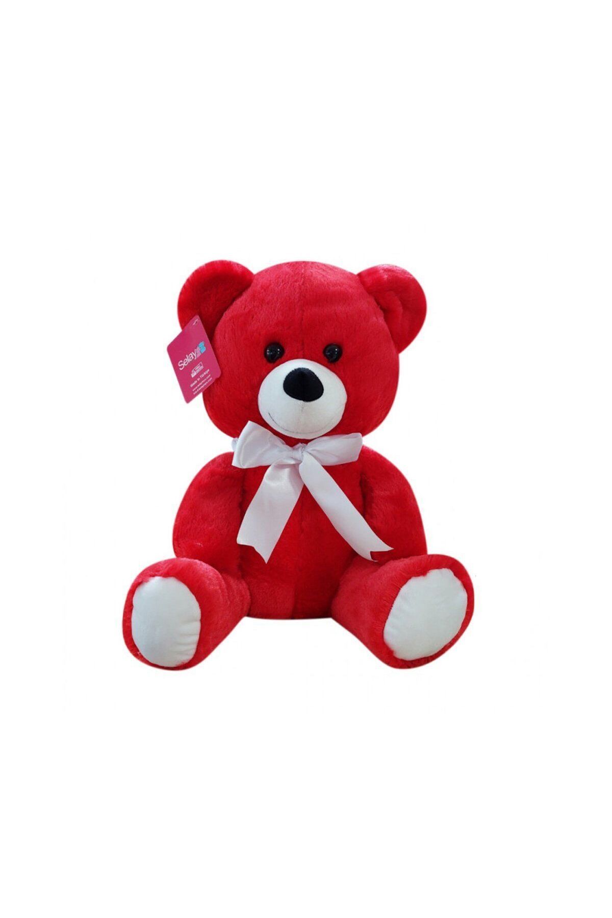 Selay Oyuncak 1178KR Selay, Oturan Ayı 37 cm Kırmızı