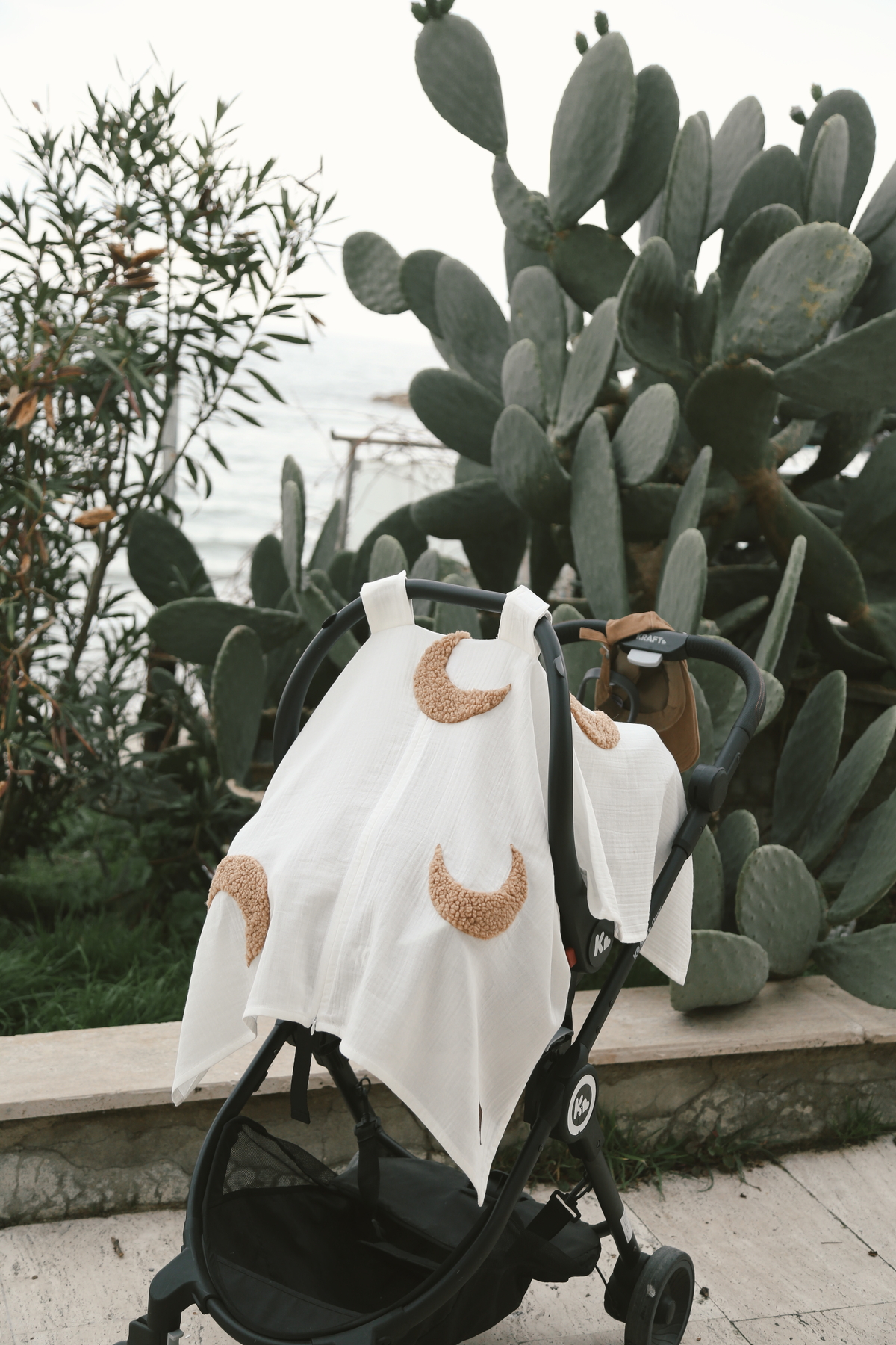 DERY BABY Teddy Ay Fermuarlı 2 Kat Müslin Puset Örtüsü fotoğrafı 4 (önizleme)