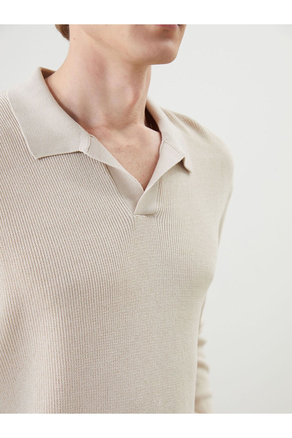 LC Waikiki-Polo Neck Long Sleeve Men's Knitwear Sweater 3