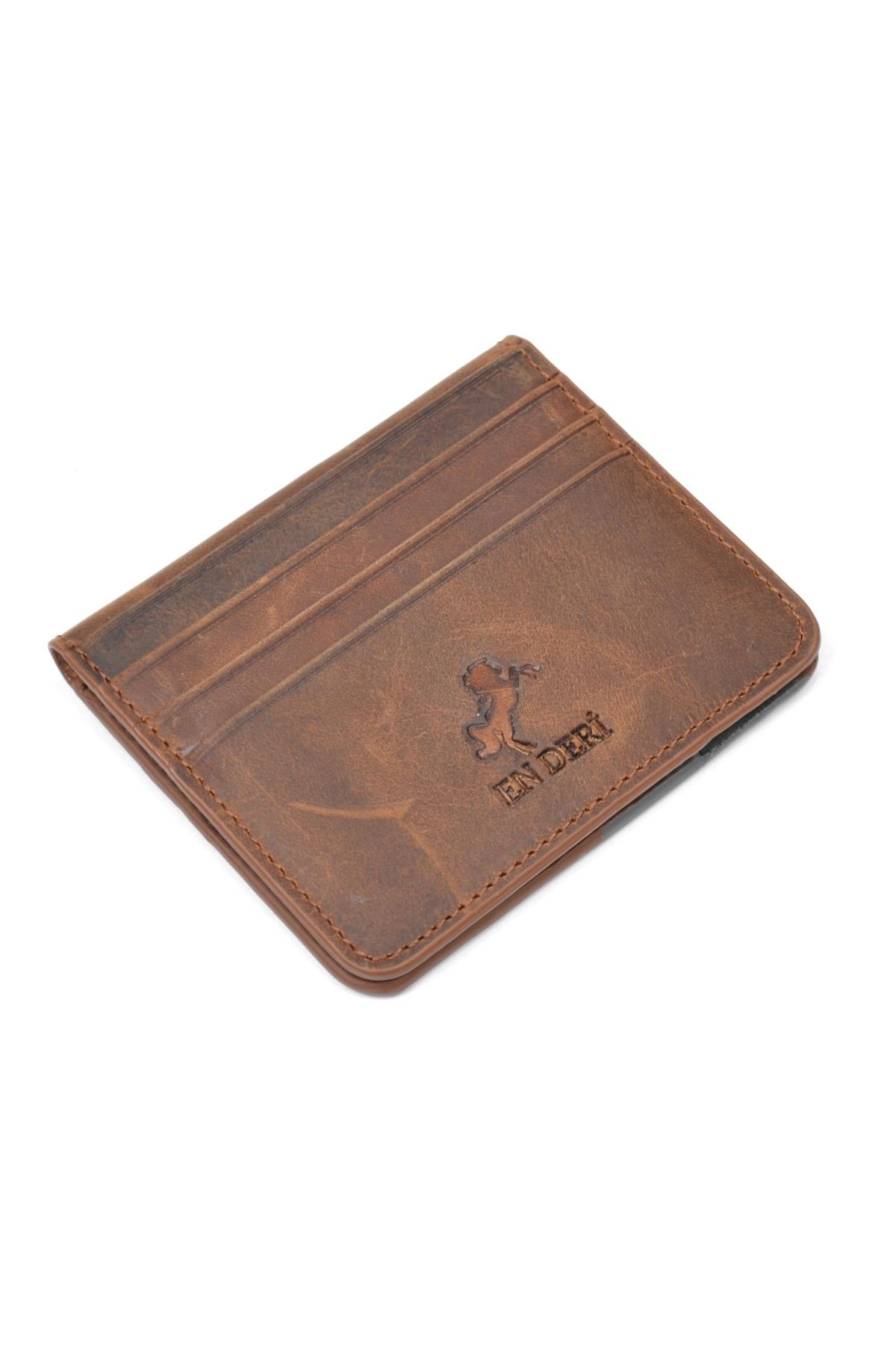 en deri-Genuine Leather Wallet with Cash Compartment Card Holder 1