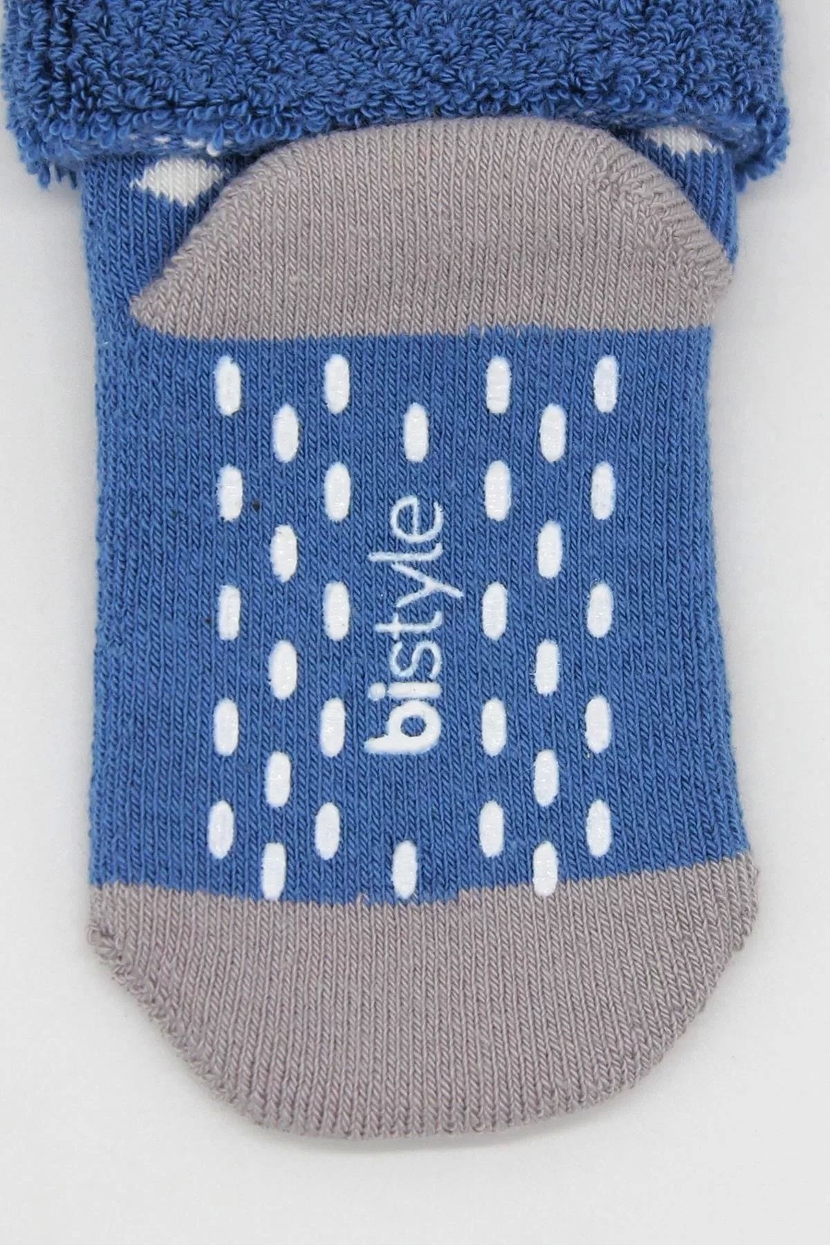 Wear Hype-Indigo Gray 2-Piece Set of Polka Dot Non-Slip Towel and Socks 5