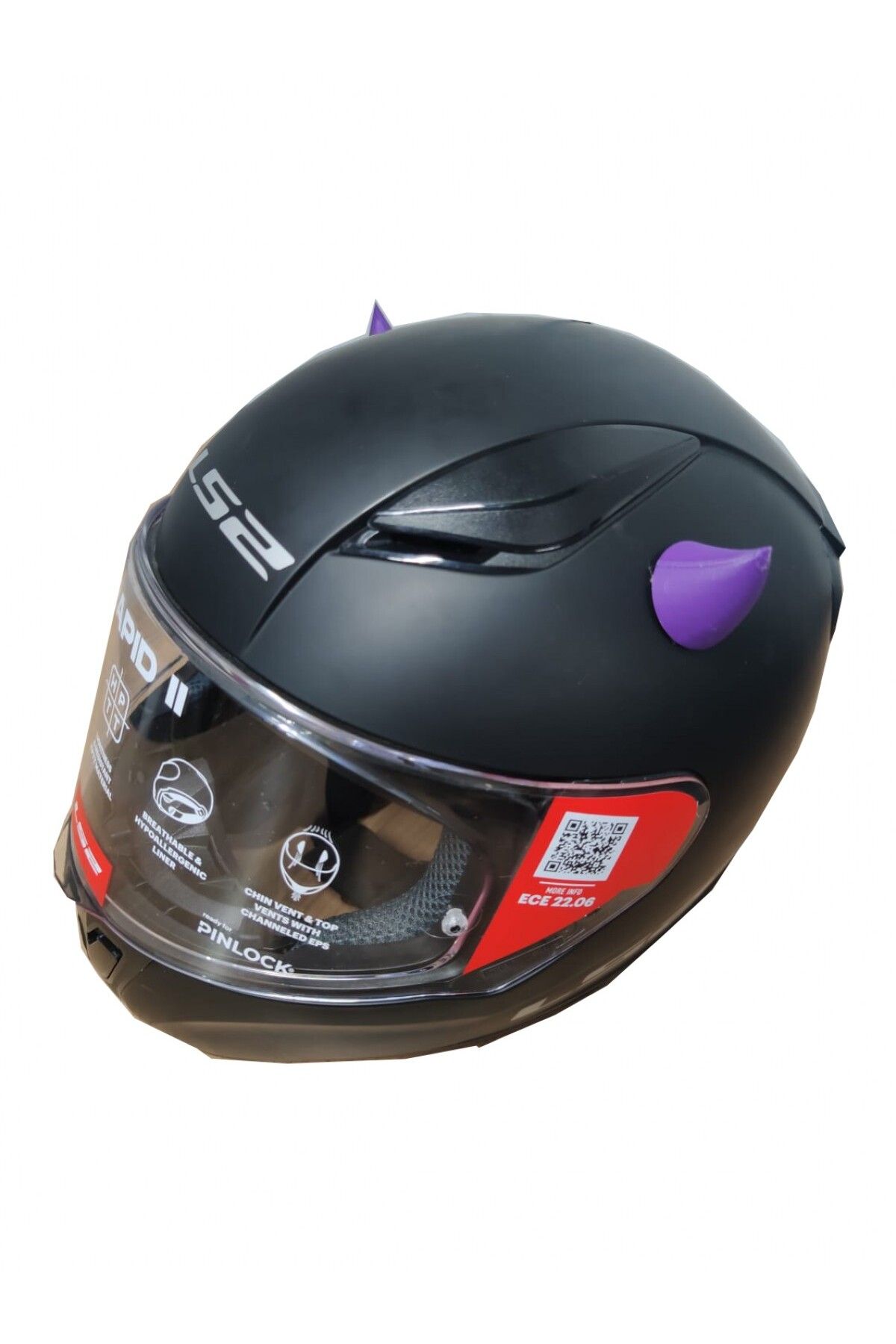 MOTOSPARTAN Kask Boynuzu Mor 4cm