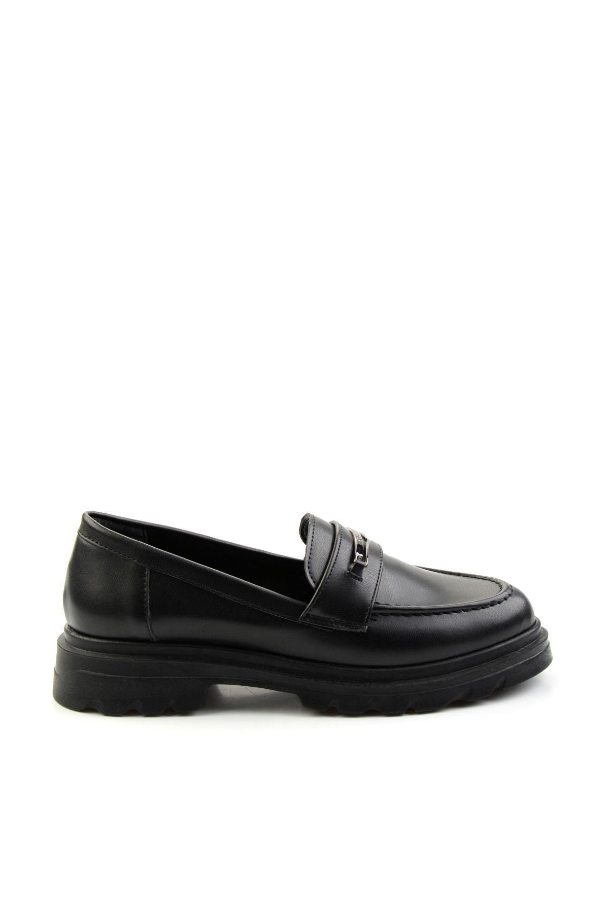 Bambi Siyah Kadın Loafer Ayakkabı K01997010709 görsel 2