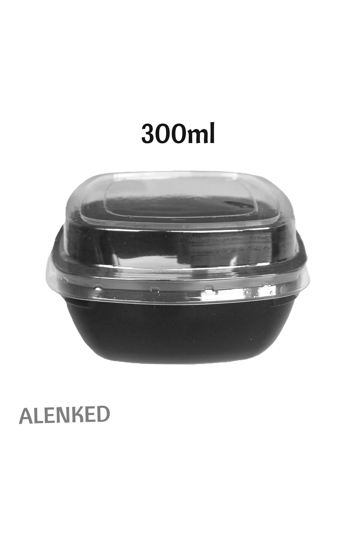 alenked BODEGA Kapaklı Sert Plastik Kase 300 CC 10 ADET Sütlü Tatlı, Aşure, Sütlaç, Salata Kasesi