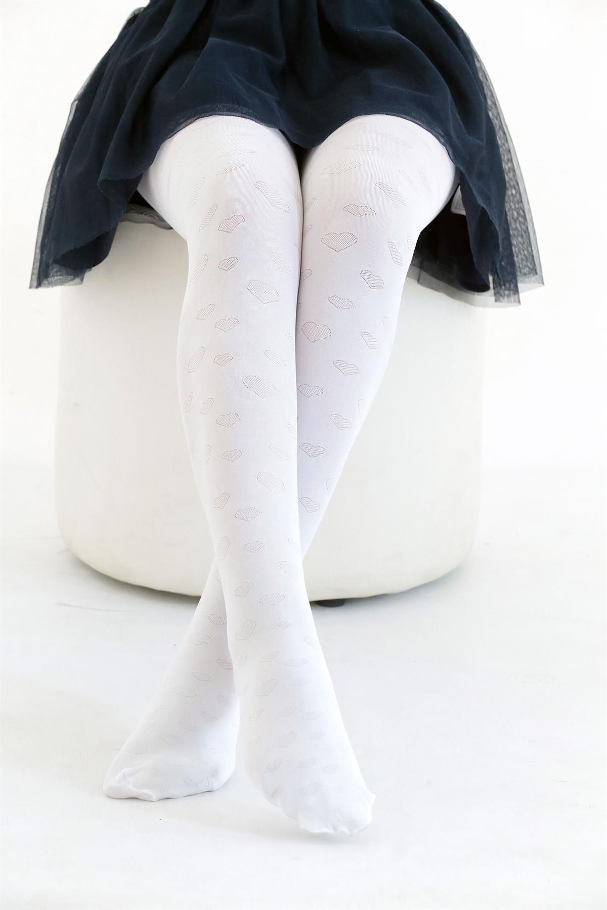 Daymod-Heart Kids Pantyhose White 1
