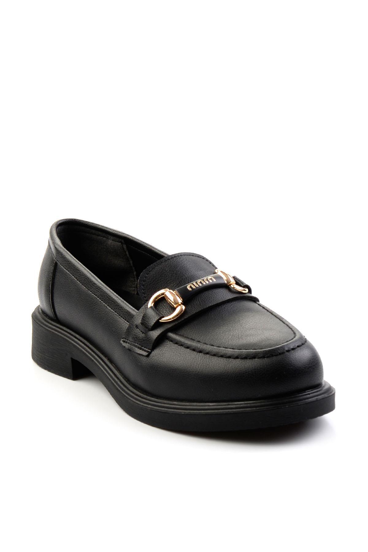 Bambi Siyah Kadın Loafer Ayakkabı K01714130009 görsel 3