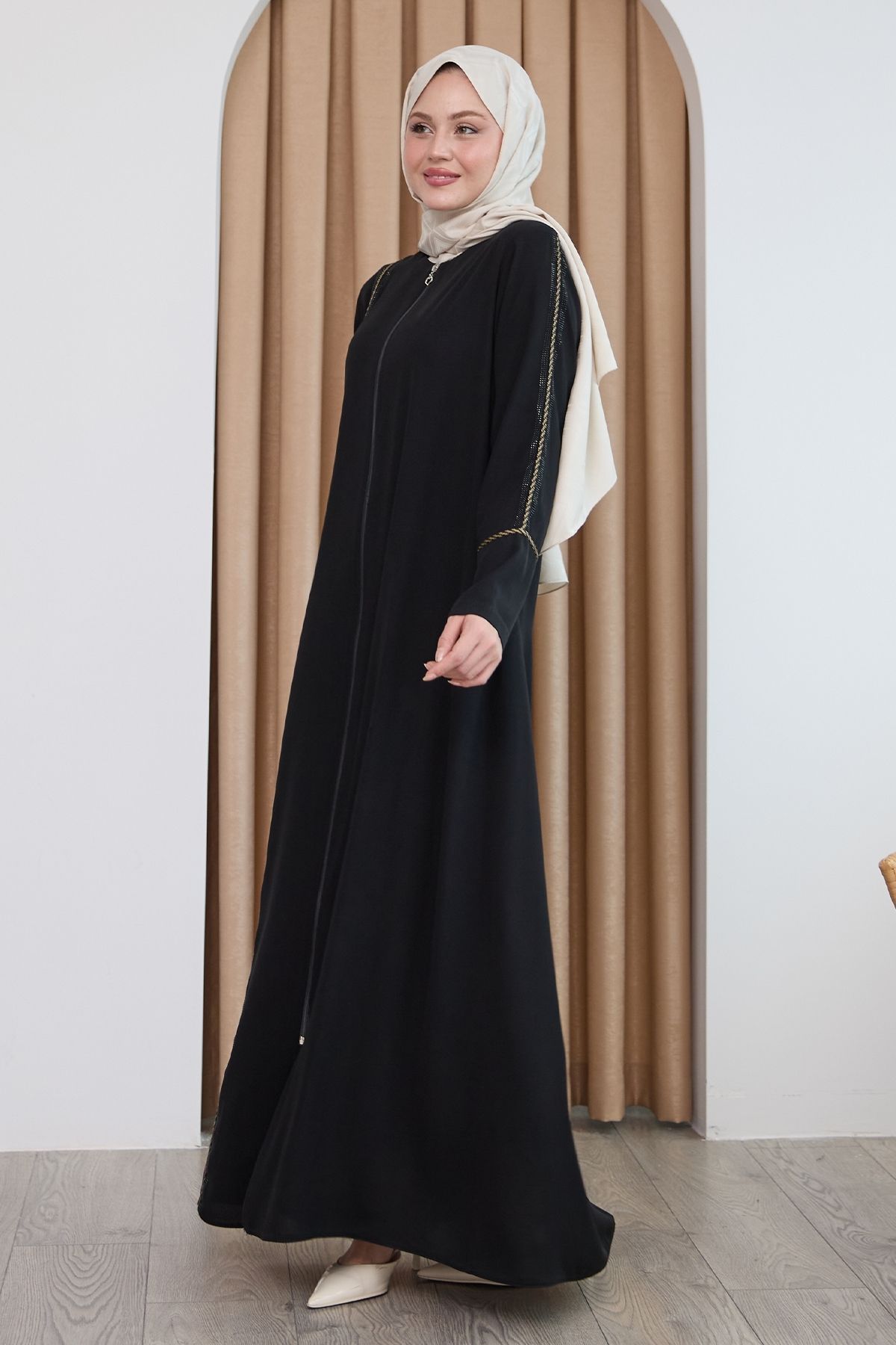 InStyle-Black Ferace with Colorful Stripe from Top to Bottom 5