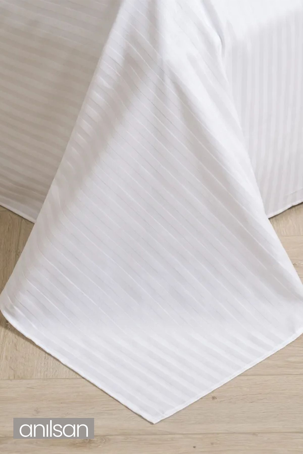 Anılsan-83 String Striped Satin Bedsheet - Single and Double, Home and Hotel Bedsheet, Simple and Elegant 2