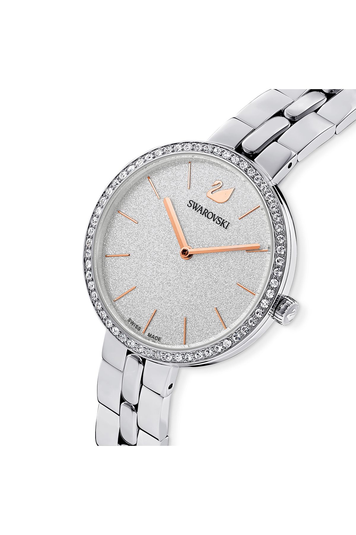 ساعت نارنجی زنانه Pave Cosmopolitan Mb Sts sil sts 5517807 را تماشا کنید Swarovski