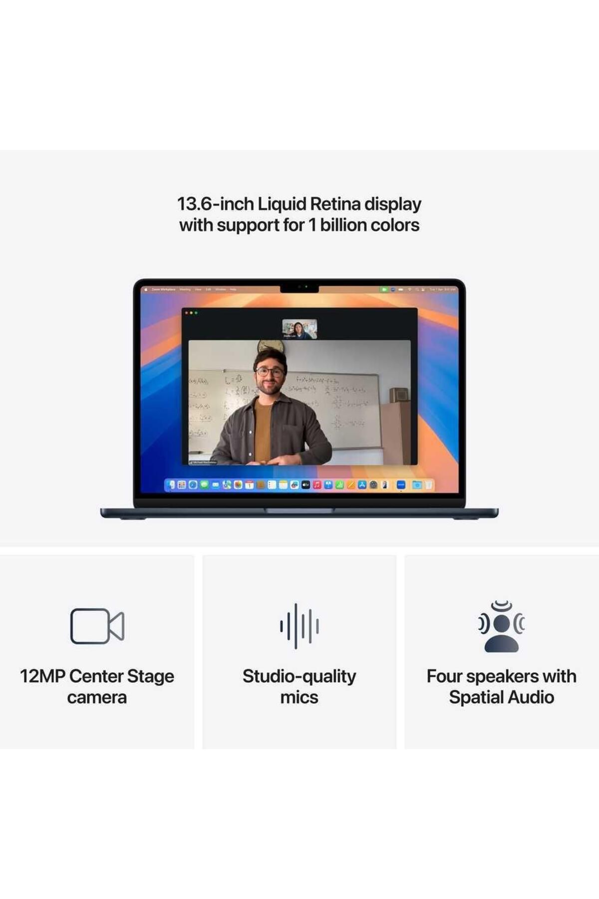 Apple-15" MacBook Air:Apple M4 chip with 10core CPU&10core GPU 16GB 256GB SSD Midnight Eng/Arb KB (2025) 4