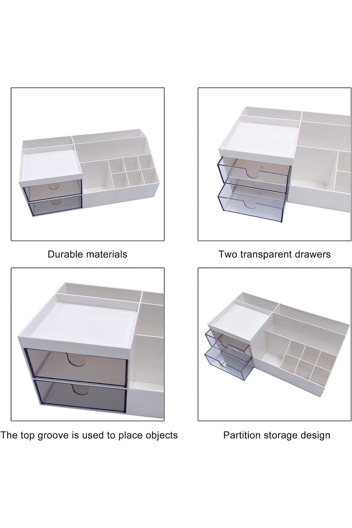 COOYA-Makeup Organizer, Desk Organizer with Drawers, for Office Supplies Cosmetics Jewelry Parts 4