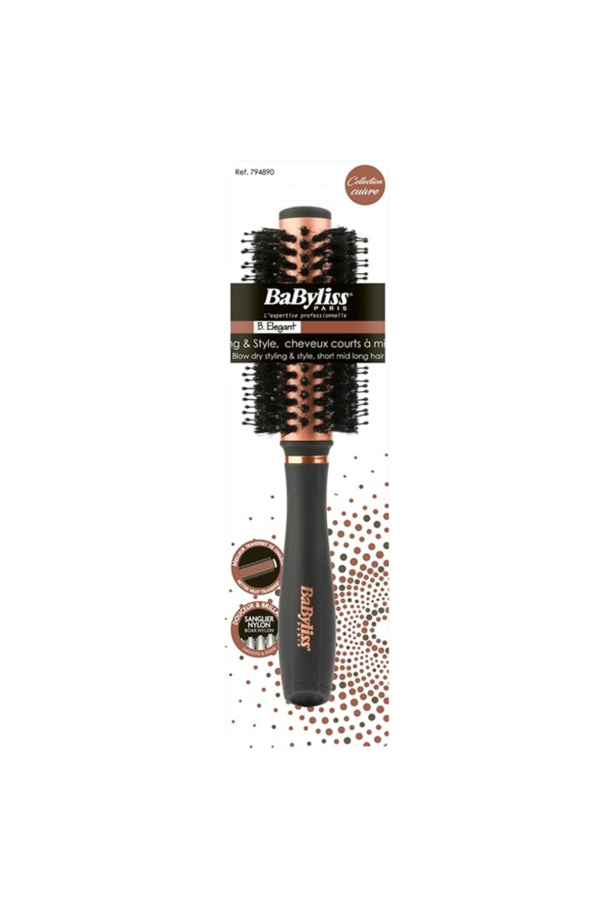 Hair Dryer Babyliss Copper Mixed Bristle Brush BaBylissCopper