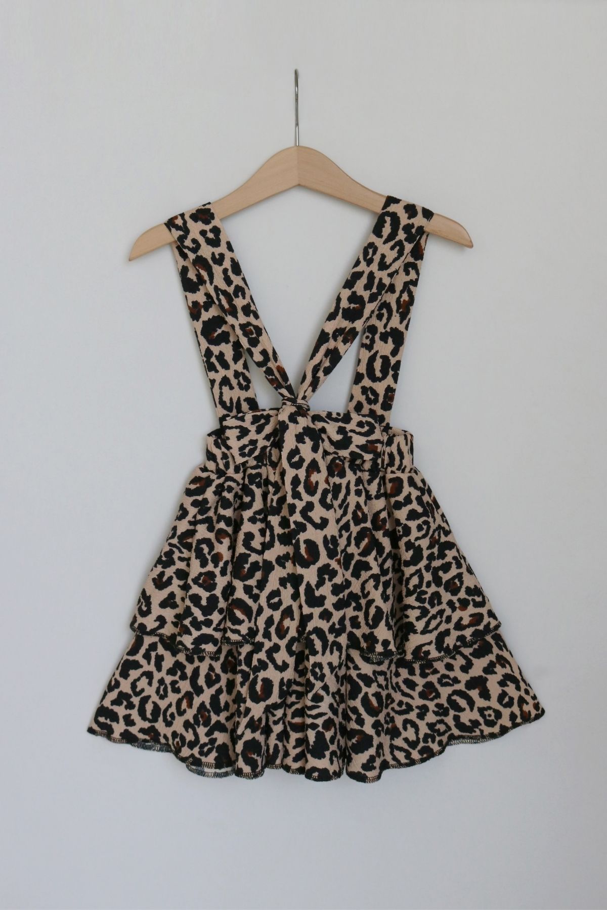 Parla Kids-Girl's Helen Leopard Strap Layered Lacing April 23 Gilet Dress 3