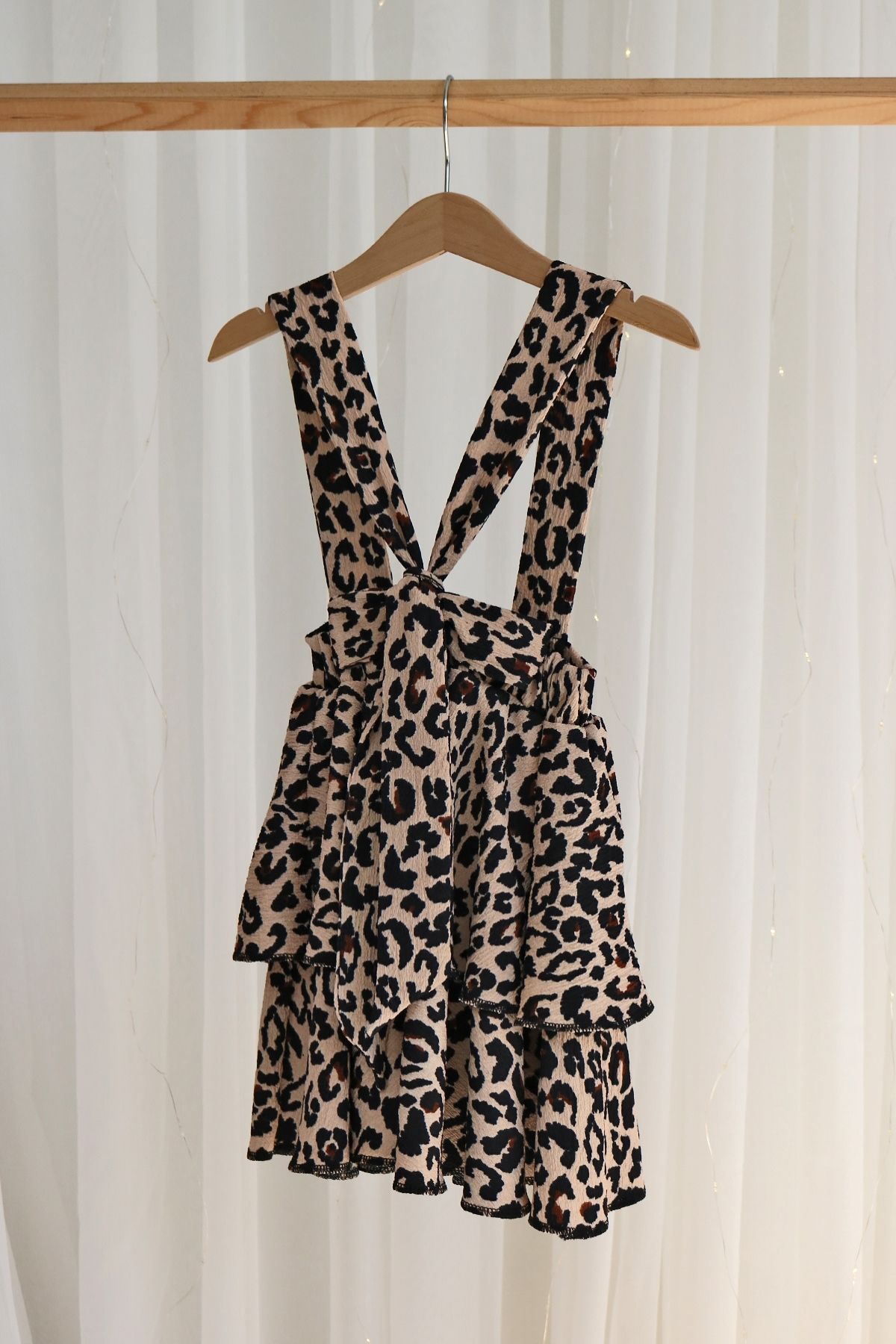 Parla Kids-Girl's Helen Leopard Strap Layered Lacing April 23 Gilet Dress 5
