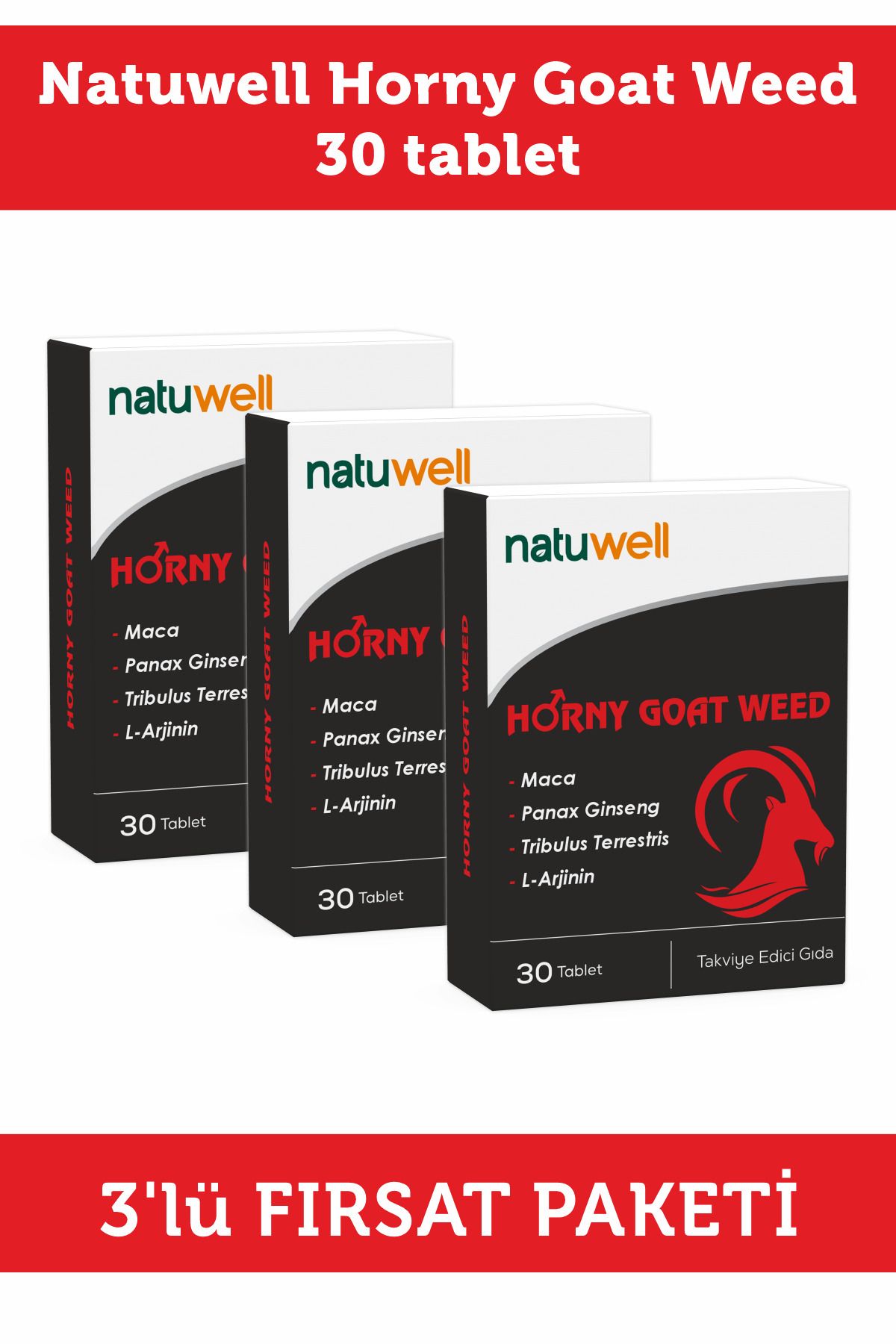 Natuwell 3'lü Horny Goat Weed 30 Tab