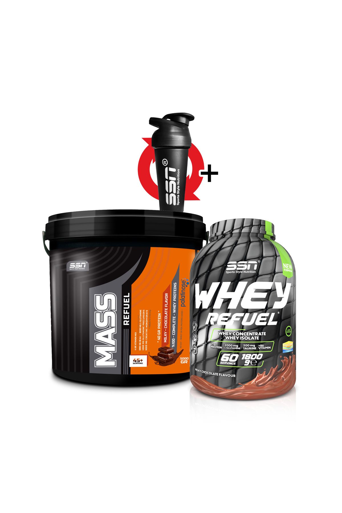 SSN Sports Style Nutrition Hacim Kilo Kombinasyonu 3 (Mass 5 Kg + Whey Refuel)