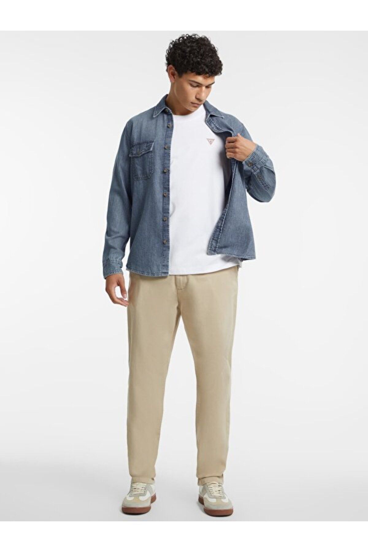 Guess-Cămașă din denim pentru bărbați, cu croiala normală 2