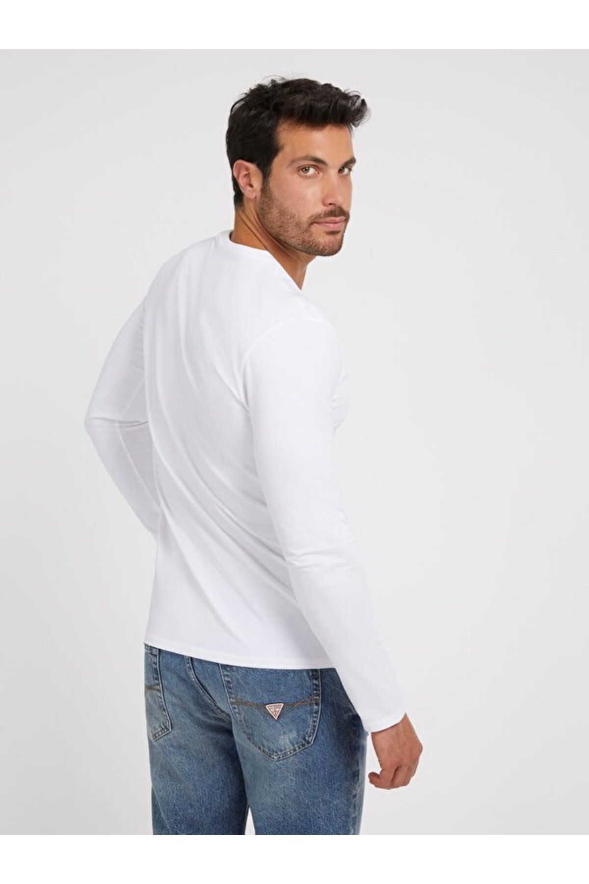 تی شرت سفید مردانه Slim Fit Core Tee Guess