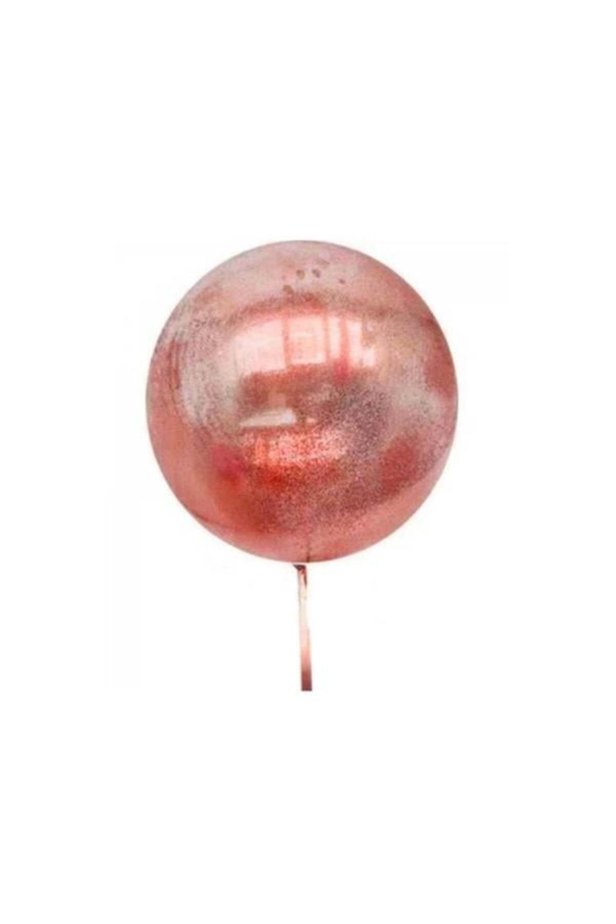 TTT Kırmızı Simli Yuvarlak Şeffaf Balon 24 İnç
