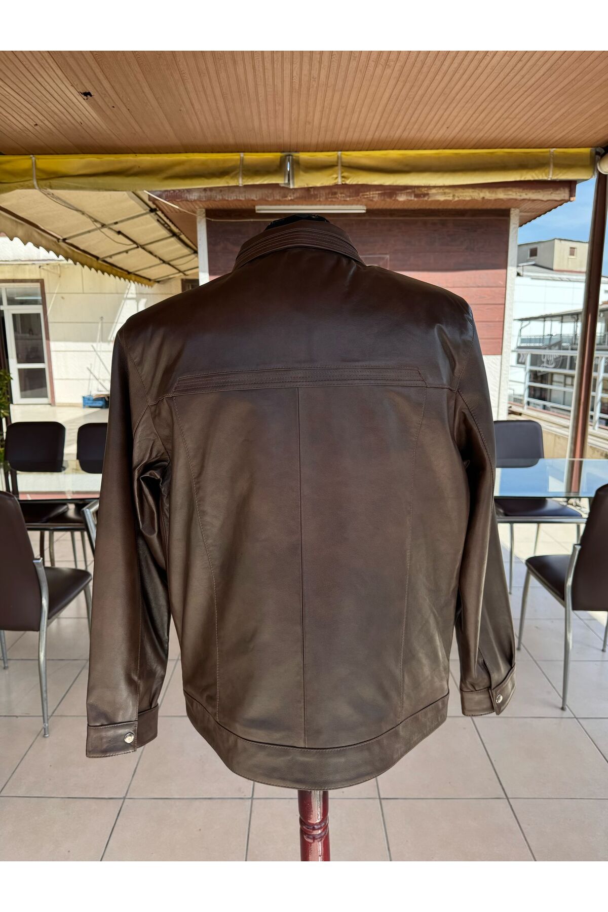 Şahan Deri Denizli  HS Fındık Erkek Hakiki Deri Mont - Görsel 4