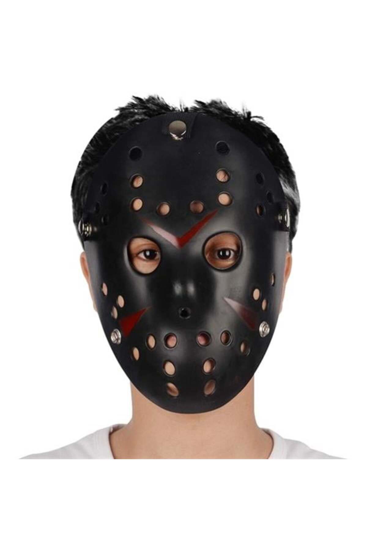 feifei Siyah Kırmızı Çizgili Jason Hannibal Maskesi