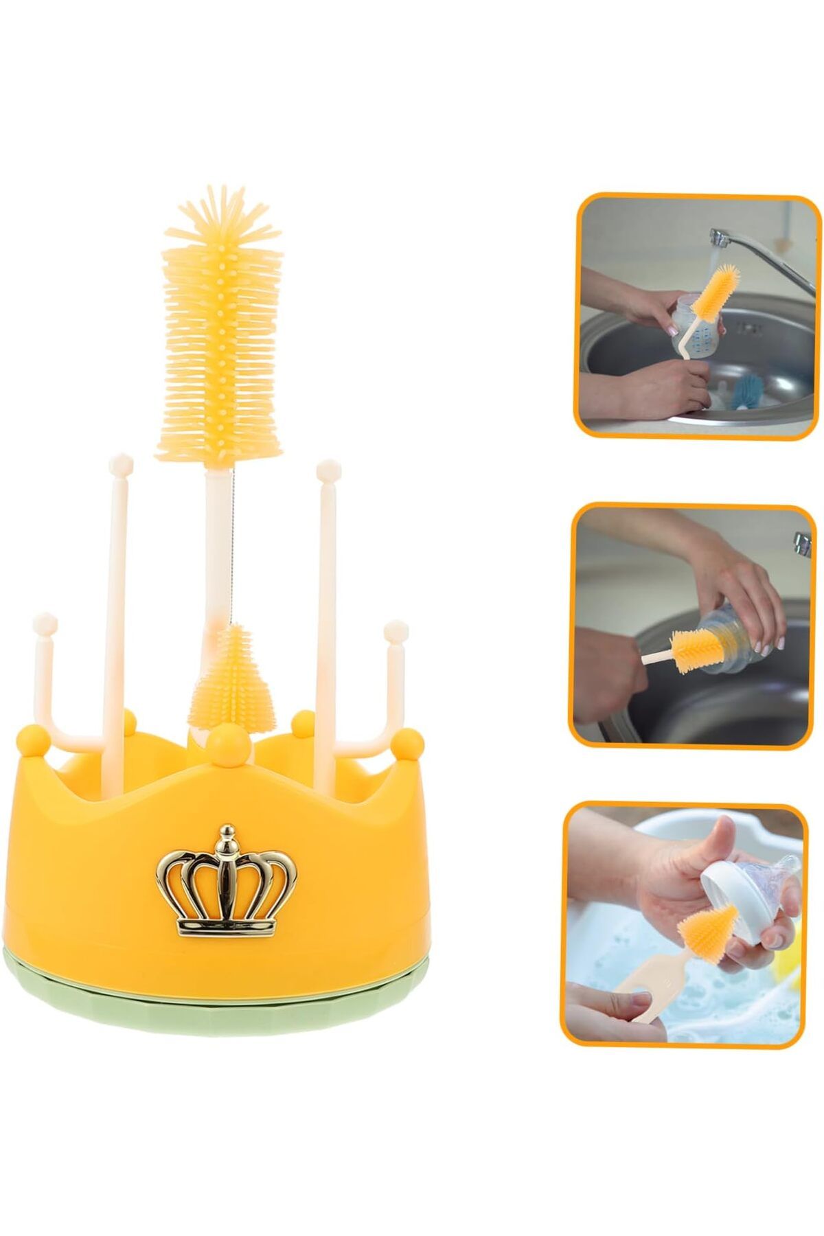 Yelajoy-Bottle Brush Set ,with Drying Rack,Soft Silicone Brush Head,Gift for New Parents 3