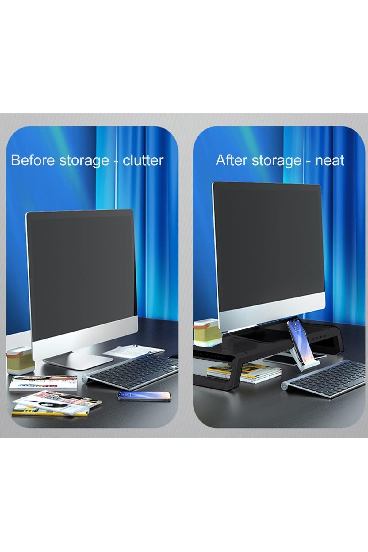 erorex-حامل شاشة كمبيوتر محمول قابل للطي مع 4 منافذ USB وحامل مكتب قابل للتعديل 3