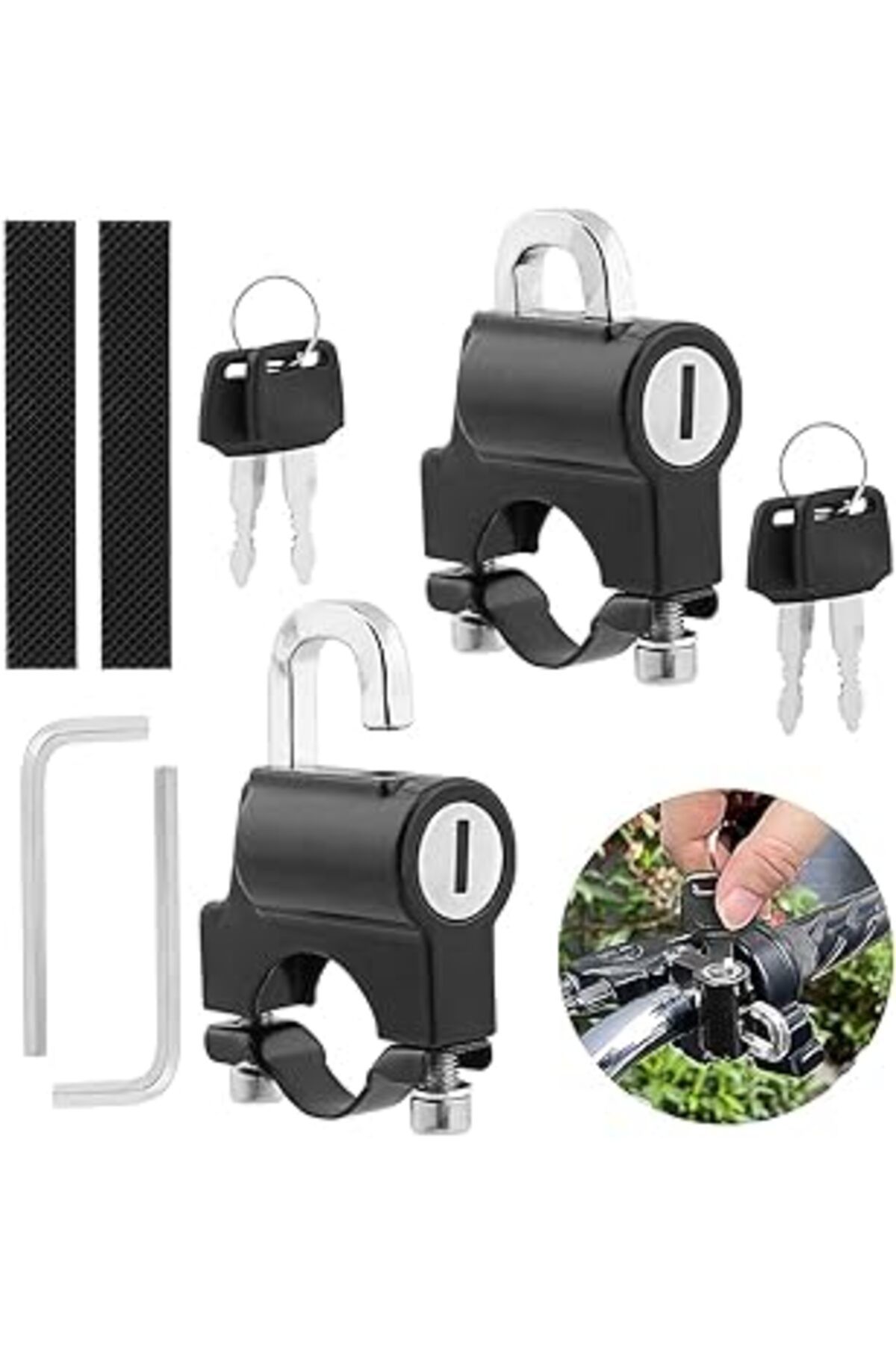 Mu Art Ahşap Tlpcrki Motosikletler Için 2 Adet Kask Kilitleri, Motosiklet Kaskı Kilidi Motosiklet Aksesuarları,
