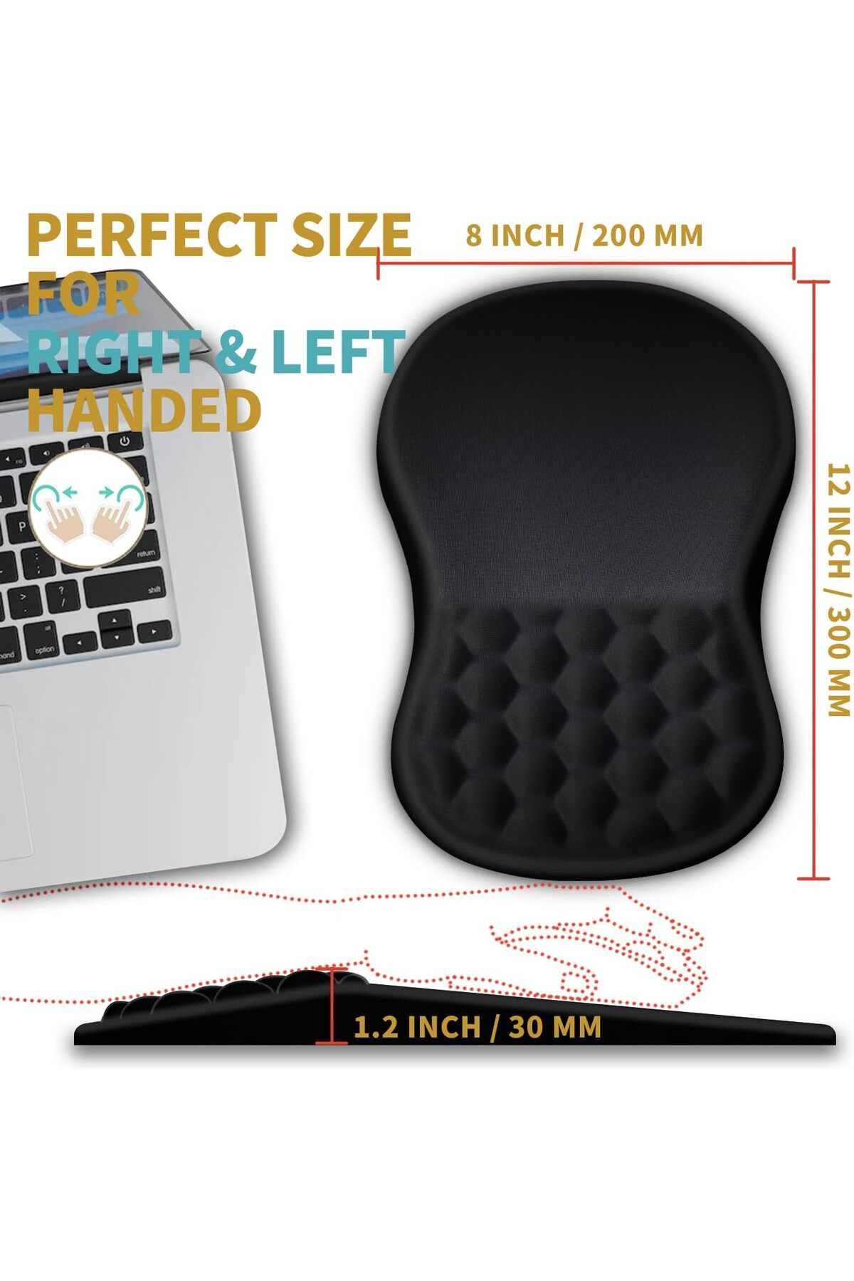 erorex-Ergonomic Mouse Pad Wrist Support With Massage Design Wrist Rest Pain Relief Mousepad With Memory 4