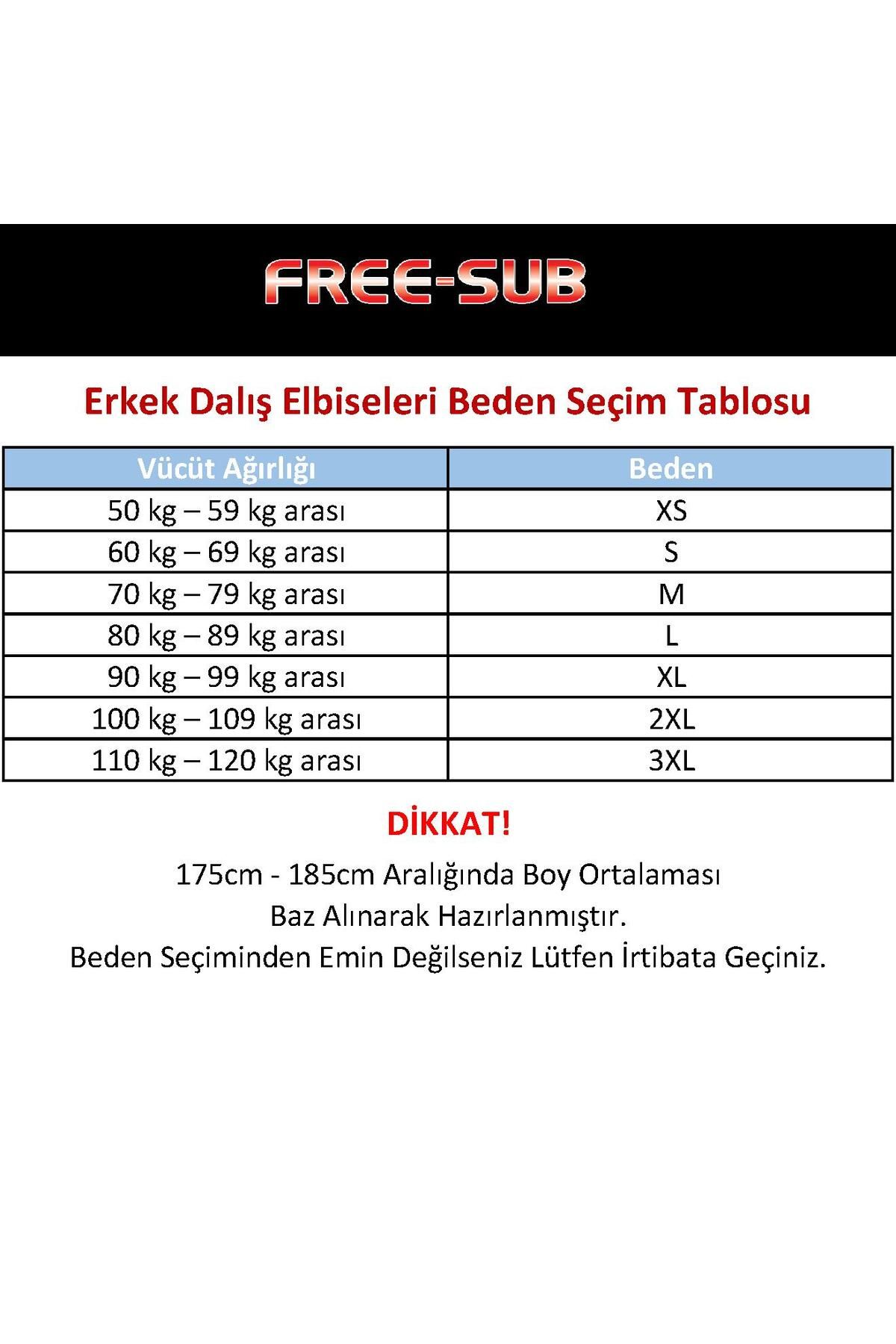 وت سوت لباس غواصی مردانه شکارچی صاف 3 میلی متر Free-Sub