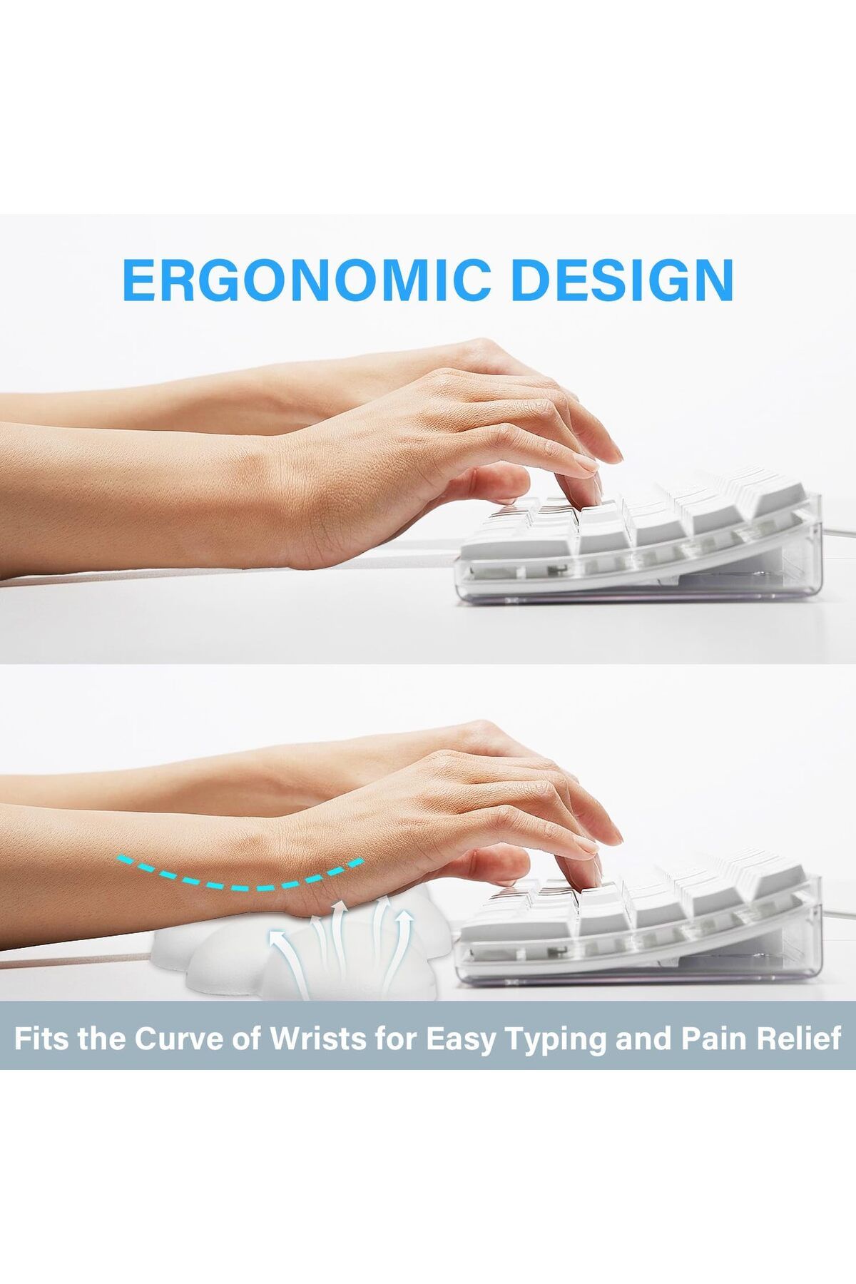 erorex-Cloud Wrist Rest For Computer Keyboard Arm Wrist Rest With Non Slip Base Extended Wrist Rest 2