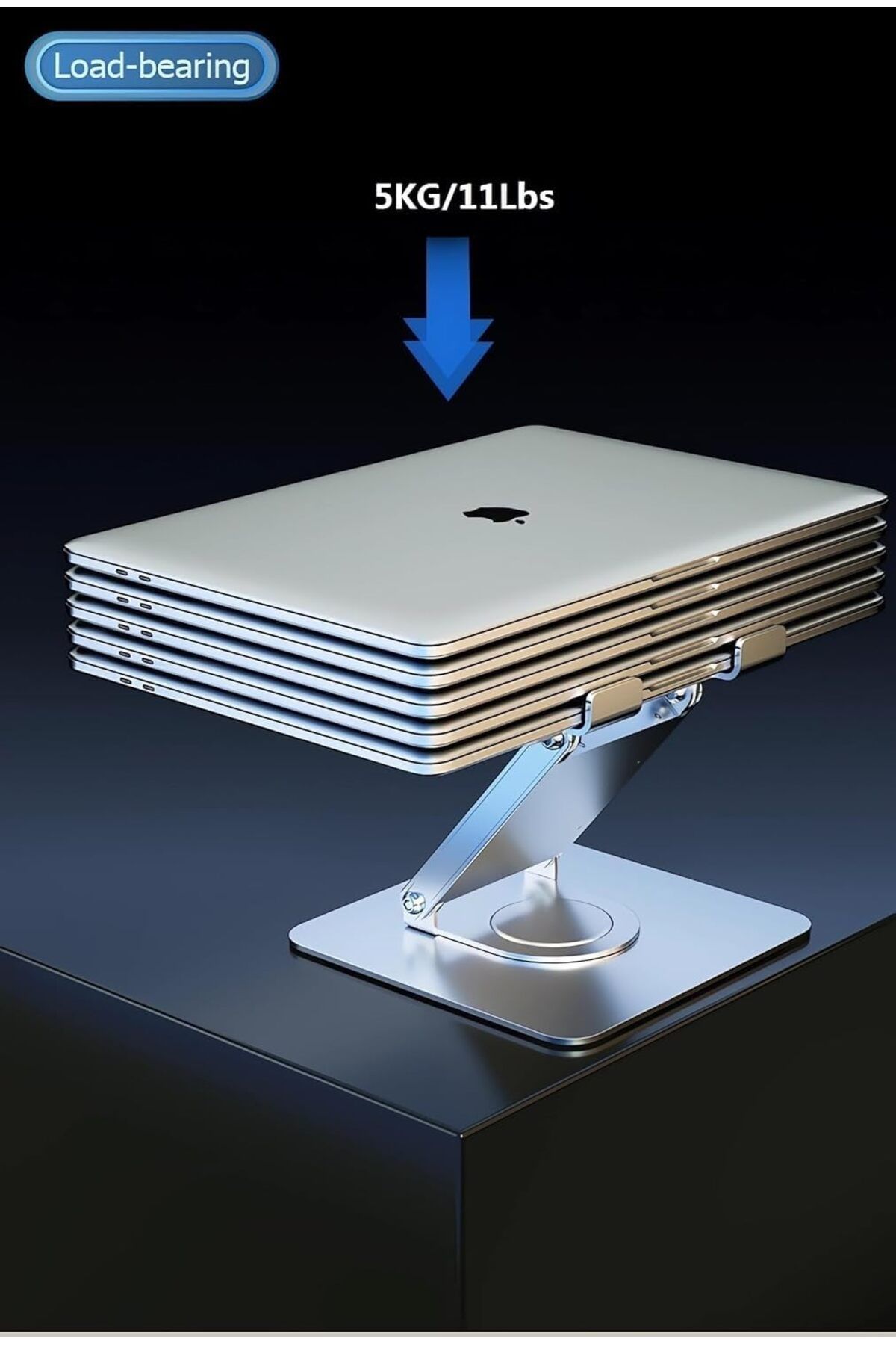 erorex-Adjustable Laptop Stand With 4 Usb Ports And 360° Rotation Computer Stand 360° Rotatable And 5