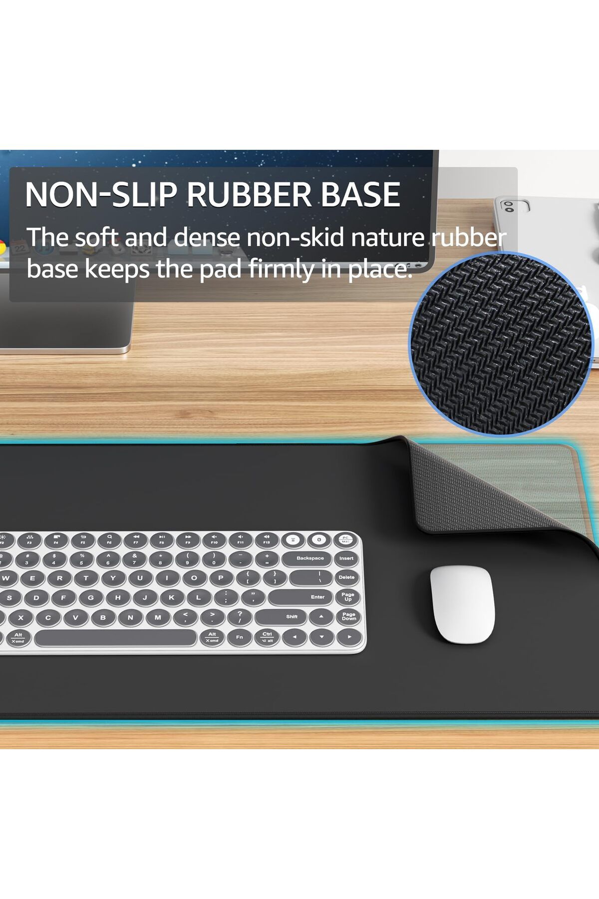 erorex-Large Gaming Mouse Pad With Superior Micro Weave Cloth Extended Desk Mousepad With Stitched Edges 4