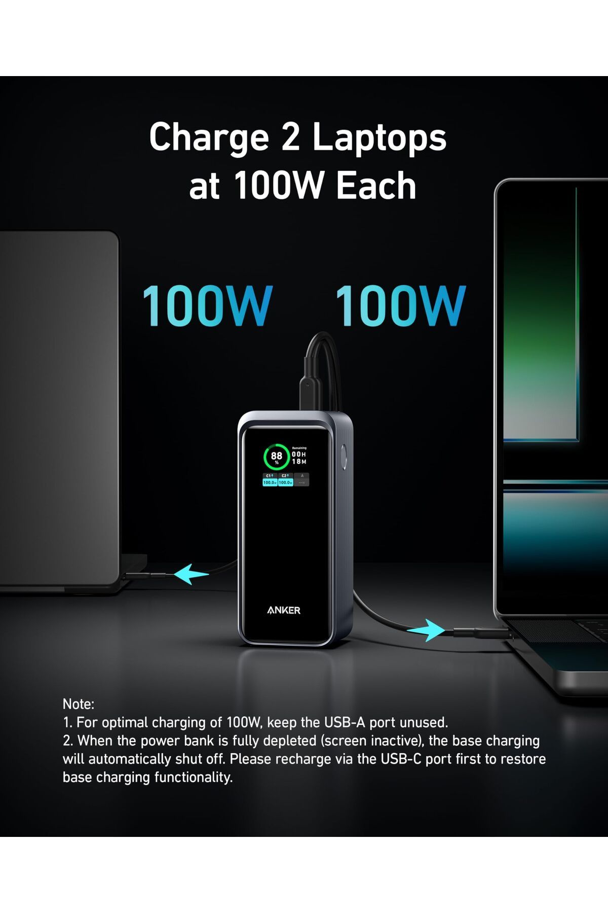 erorex-بنك الطاقة برايم 20000 مللي أمبير في الساعة شاحن محمول مع مخرج 200 وات وشاشة رقمية ذكية ومنفذي USB C ومنفذ واحد 5