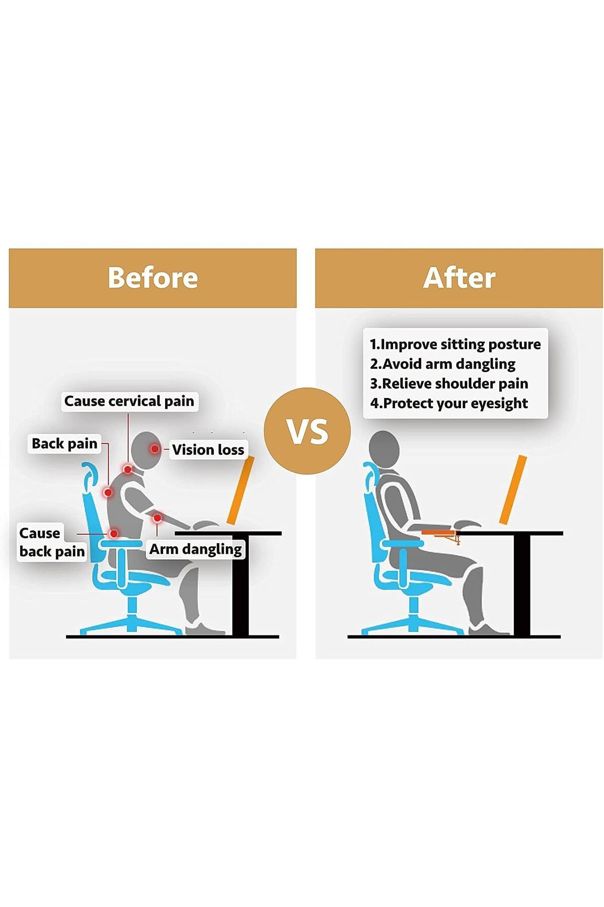 erorex-Wrist Rests Computer Arm Support Bracket Suitable For Office Desks Sturdy Mouse Arm Support 6