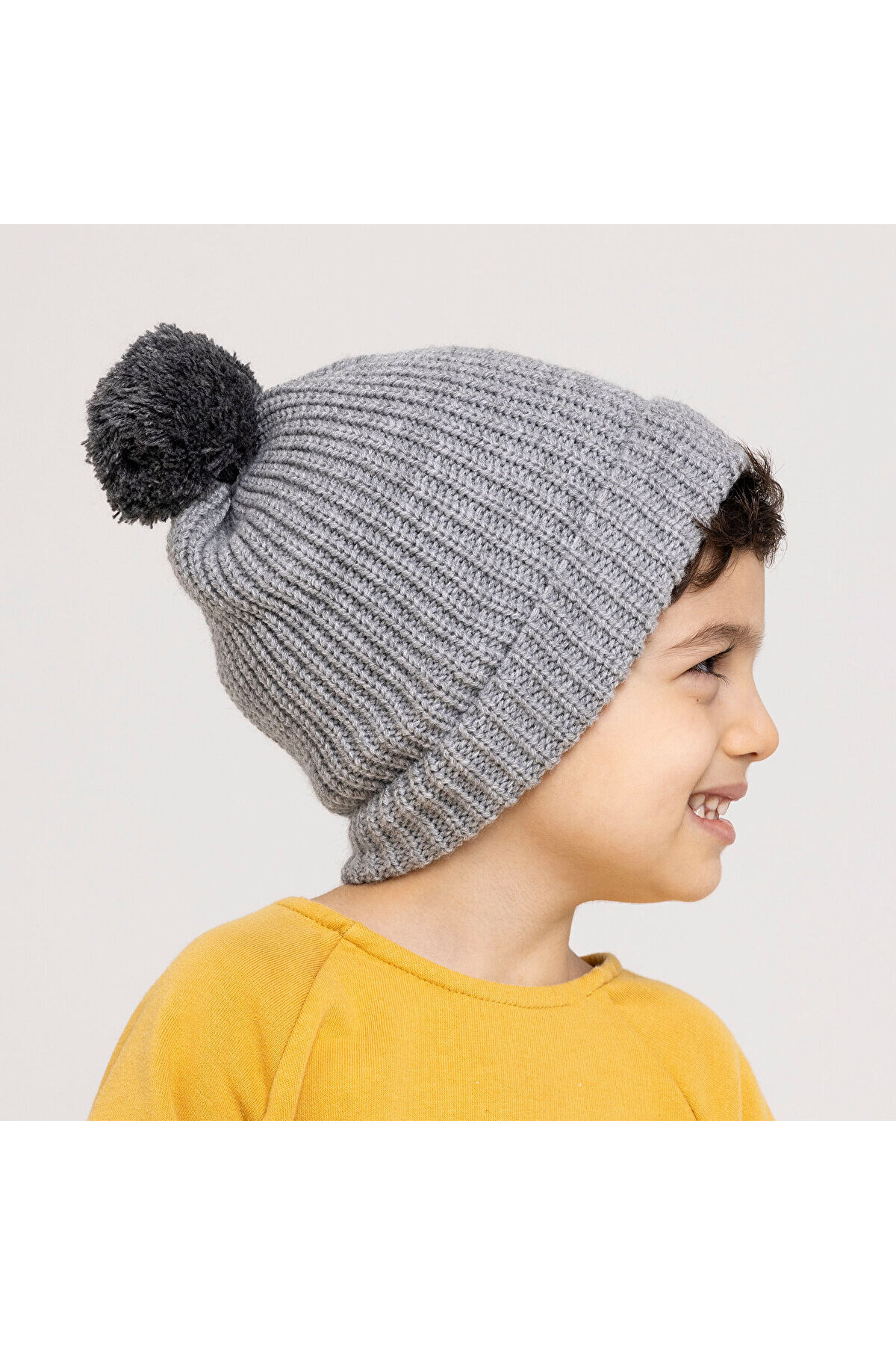 ebebek Hello Baby HelloBaby Renkli Ponpon Triko Erkek Bere Erkek Bebek fotoğrafı 2 (önizleme)