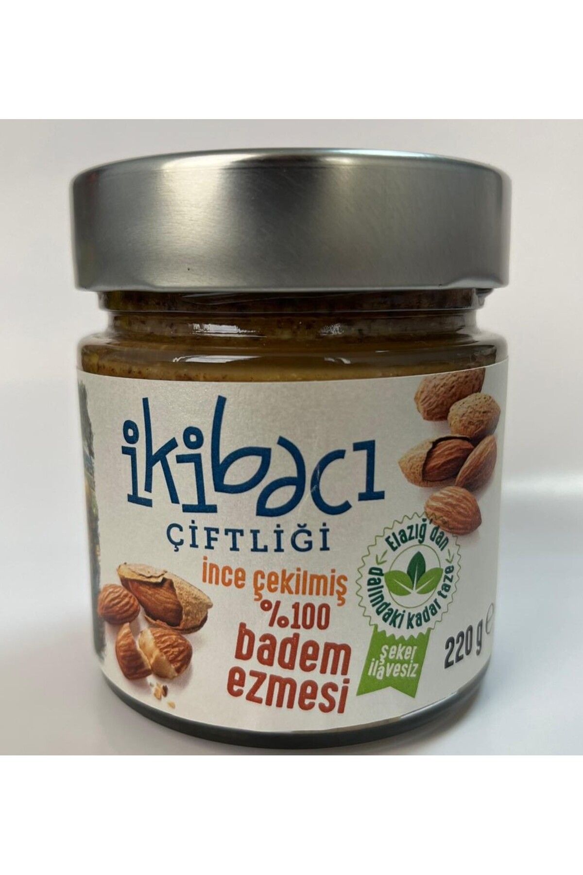 ikibacıçiftliği Şeker İlavesiz Katkısız %100 Badem Ezmesi (İNCE ÇEKİLMİŞ) 220gr