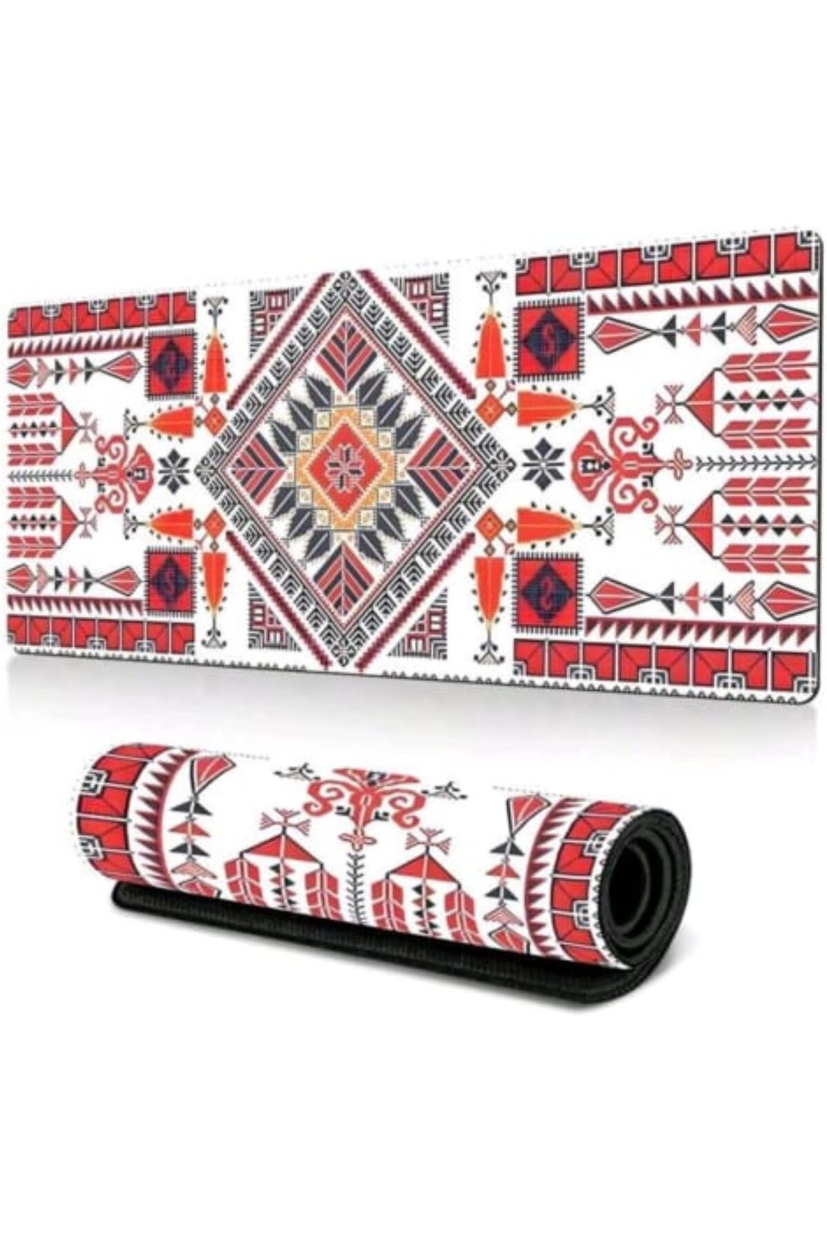 erorex-Geometric Pattern Extended Mouse Pad Xl 80 X 30 Cm Anti Slip Rubber Base Stitched Edges Suitable 1