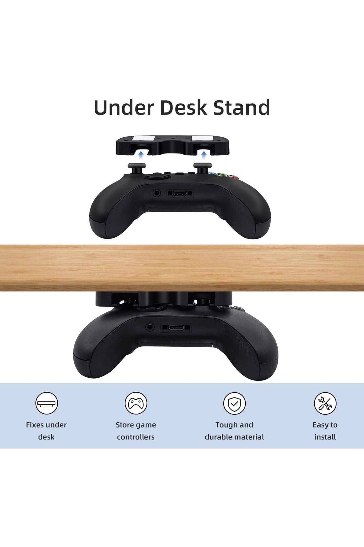 erorex-حامل طاولة للتحكم بدون حفر، حامل تحت المكتب لجهاز تحكم Xbox و Xbox و Switch Pro 2
