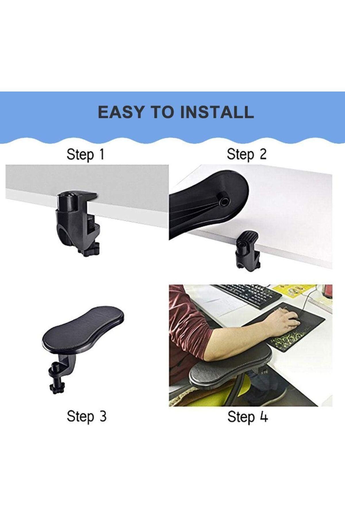 erorex-Computer Arm Rest Ergonomic Adjustable Arm Support For Desk Arm Shoulder Support For Home And Office 5