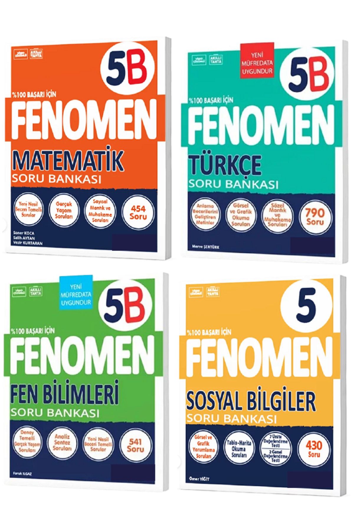 Gama Yayınları 5.Sınıf Fenomen 5B Matematik - Türkçe - Fen Bilimleri - Sosyal Bilgiler Soru Bankaları / 4 KİTAP SET