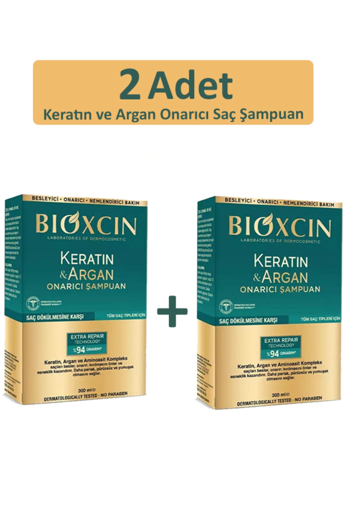 Bioxin 2 ADET Keratin & Aragan onarıcı şampuan 300 ml