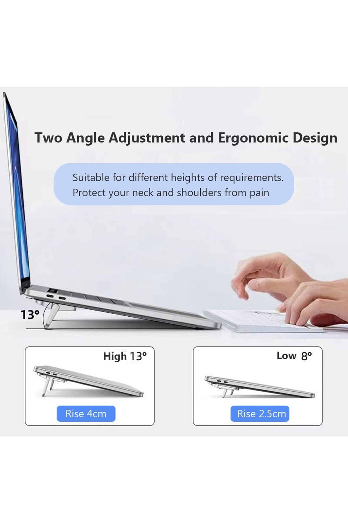 erorex-Mini Foldable Laptop Stand Self Adhesive Invisible Computer Keyboard Riser Cooling Pad Adjustable 2