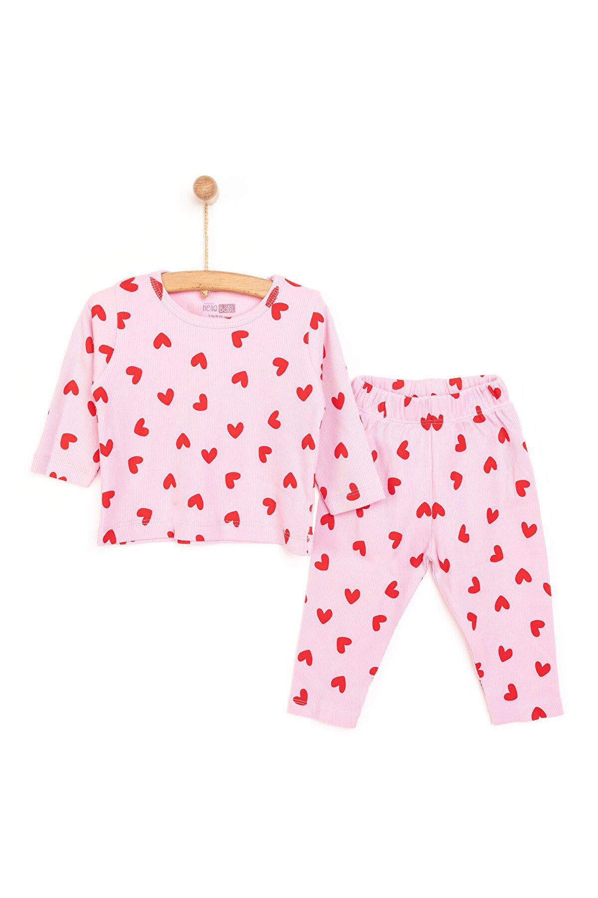 ست لباس خواب مدل قلب آستین بلند HelloBaby Camisole ebebek Hello Baby