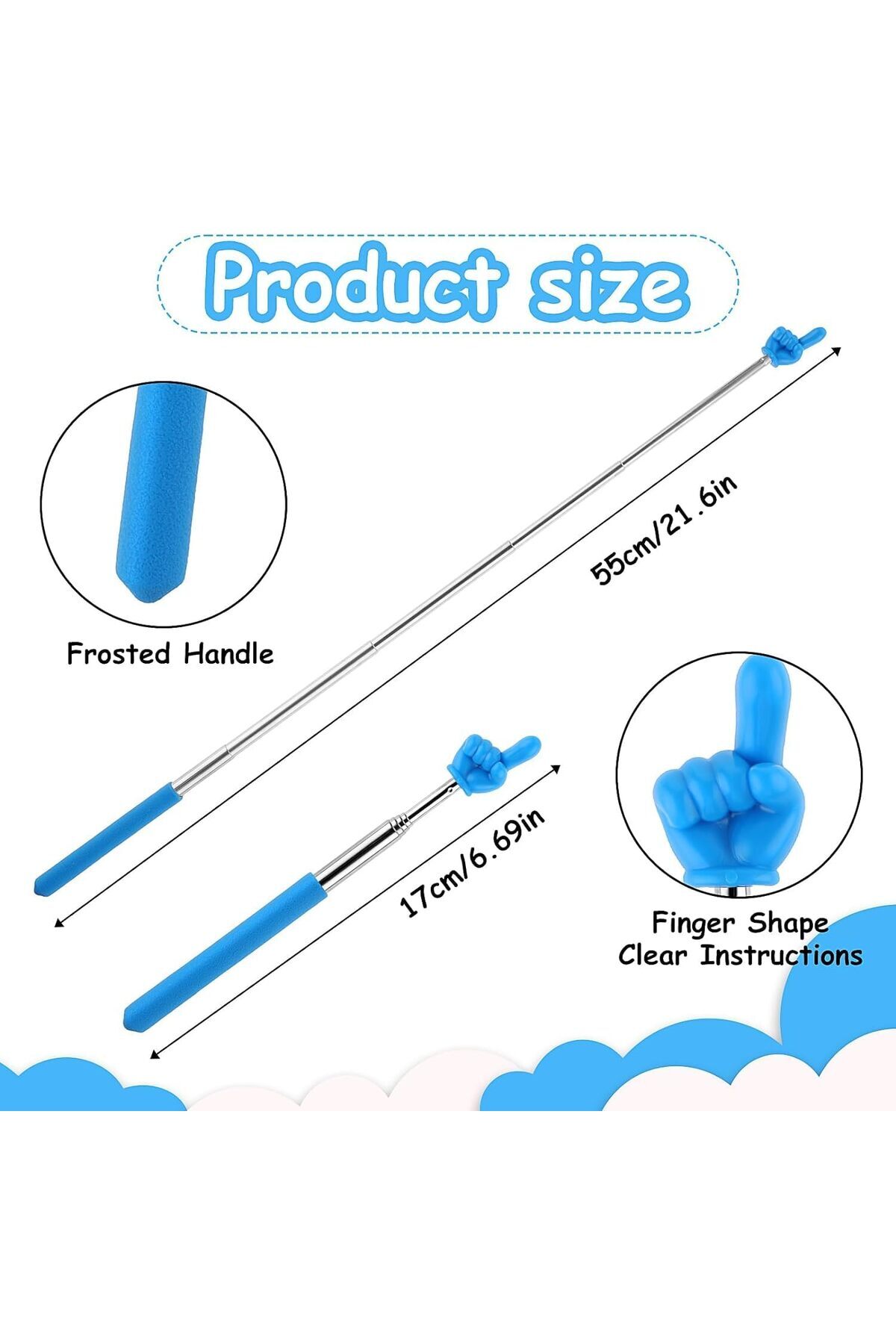 erorex-Telescopic Teachers Pointer 3Pcs Extendable Pointing Stick Retractable Pointer Whiteboard Pointer 2