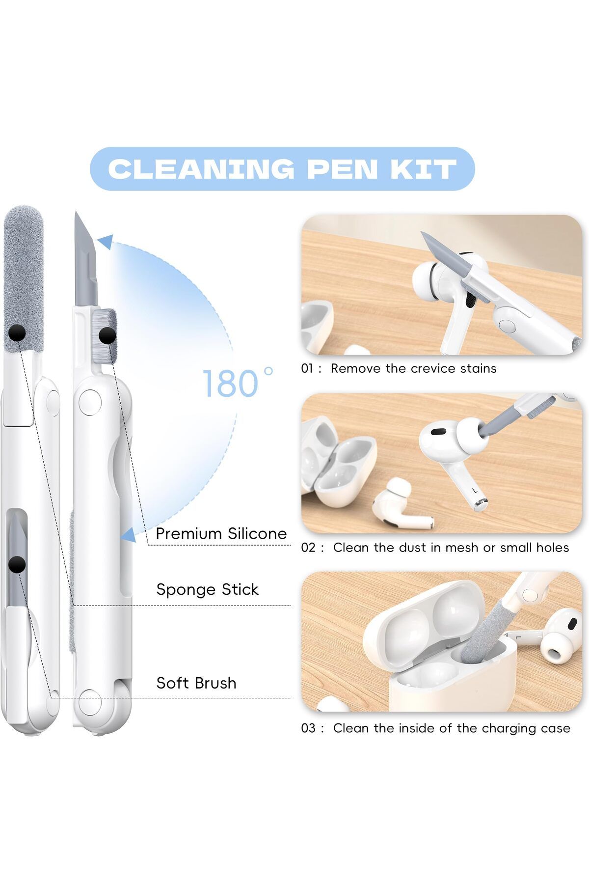 erorex-حافظة واقية لجهاز Airpods Pro الجيل الثاني مع مجموعة تنظيف حافظة عسكرية صلبة مع قفل لجهاز Airpod 4