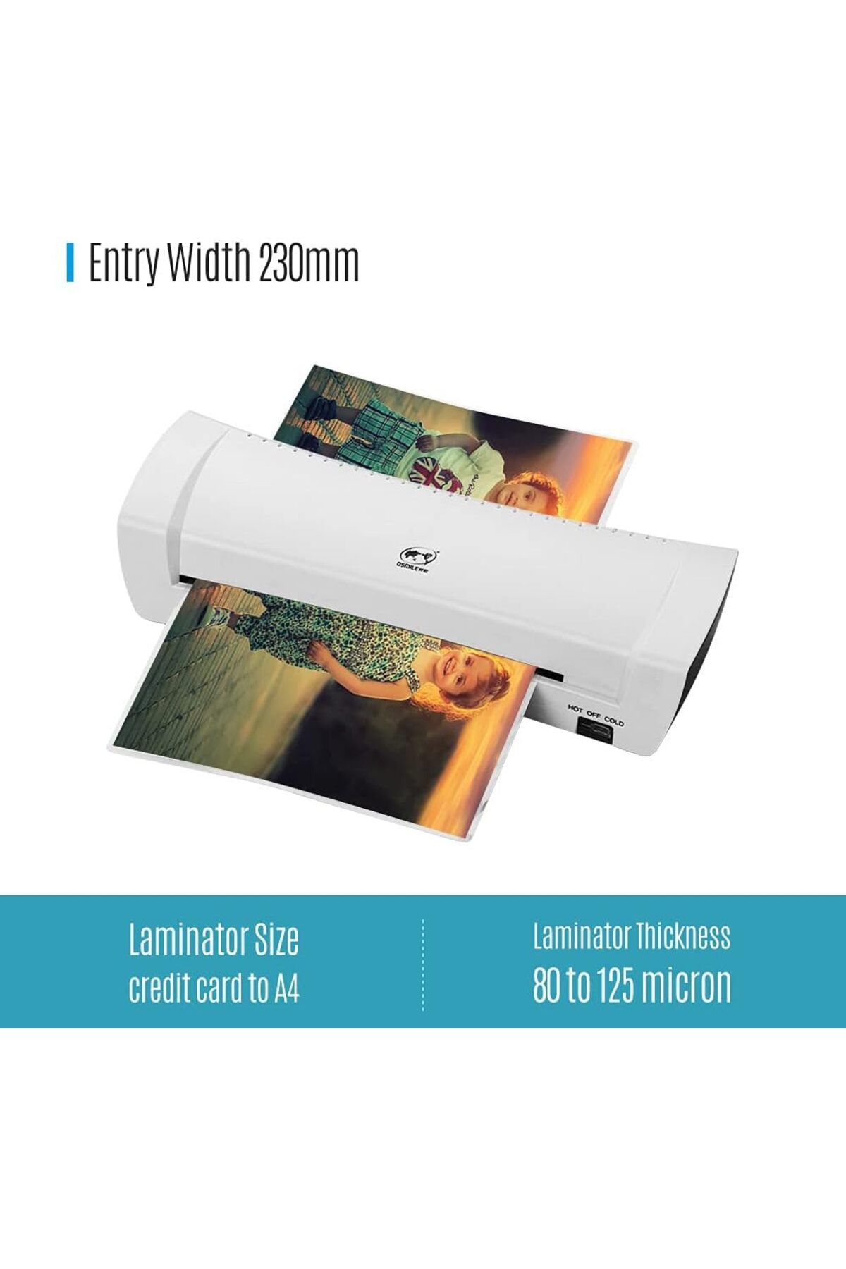 erorex-Sl200 Laminator Machine Hot And Cold Laminating Machine Two Rollers A4 Size For Document Photo 4