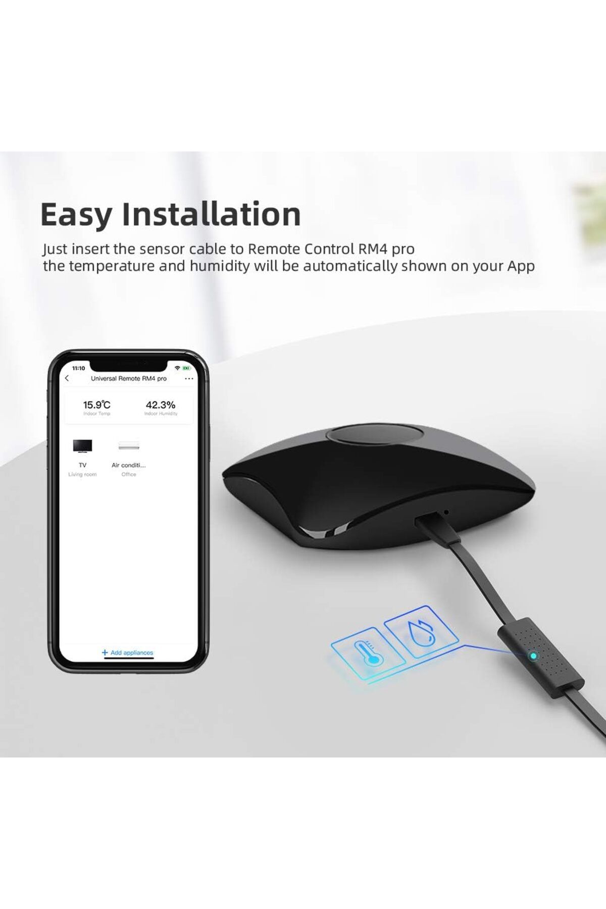 erorex-Rm4 Universal Remote Control Smart Home Automation Wi Fi Infrared Blaster For Tv Air Conditioner 4