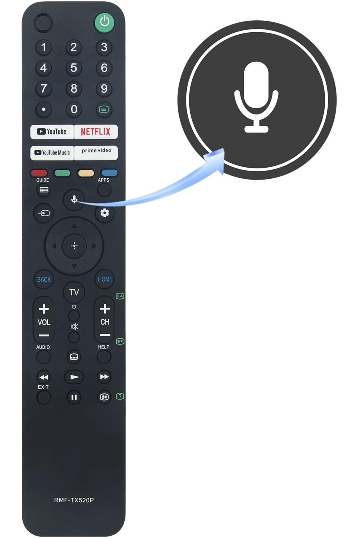 erorex-Rmf Tx520P Replaced Voice Remote Control Applicable For Sony Smart Android Tv Kd 75X80J Kd 75X85J 5