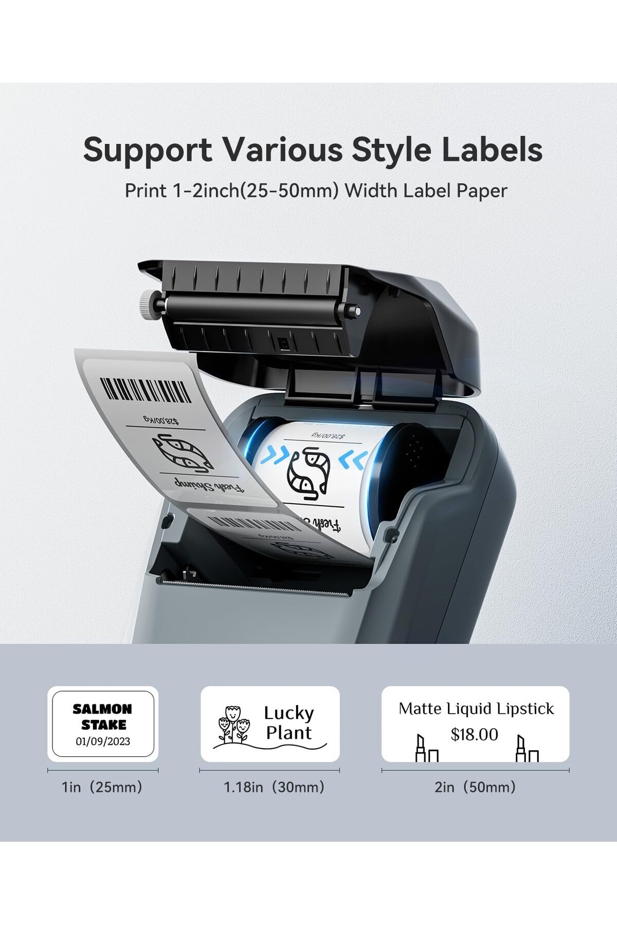 erorex-طابعة ملصقات محمولة بتقنية البلوتوث B1 Label Maker مع خاصية التعرف التلقائي، سهلة الاستخدام للمكتب 3